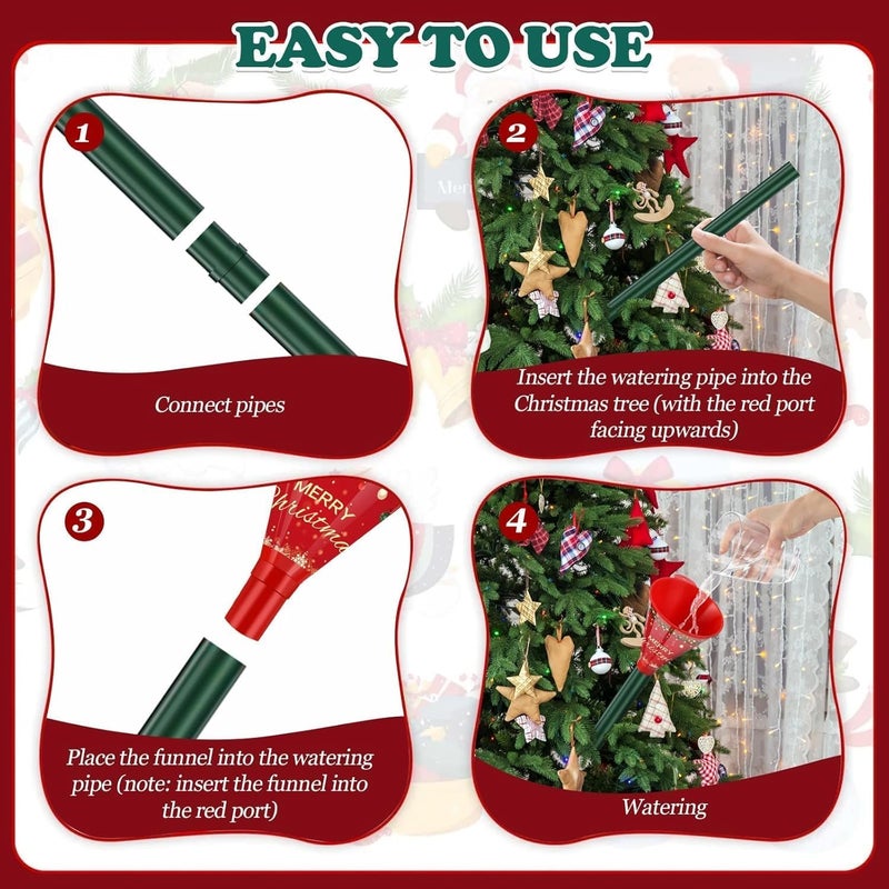 IPOOLTENG Christmas Tree Watering Funnel 3 Tube 1 Funnels 40 Inch - 3 Section Plastic Christmas Tree Funnel Waterer, Long Funnels for Watering Trees, Best Gifts for Your Parents to Water Tree - Image 3